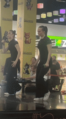 Mall entertainment features stage performance and tug-of-war in Astrakhan