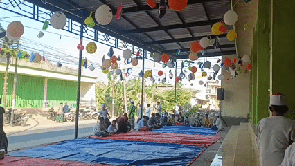 Islamic community gathering in Cendagah, Indonesia