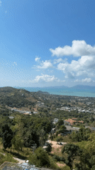Panoramic tropical vista captured on sunny Ko Samui morning