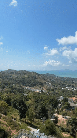 Panoramic tropical vista captured on sunny Ko Samui morning