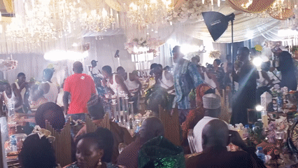 Wedding reception celebrated in Jos, Nigeria with decorated halls