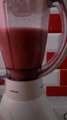 Early morning smoothie preparation captured in Hrodna kitchen