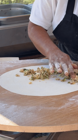 Fresh flatbread being made at a Manavgat beachside spot