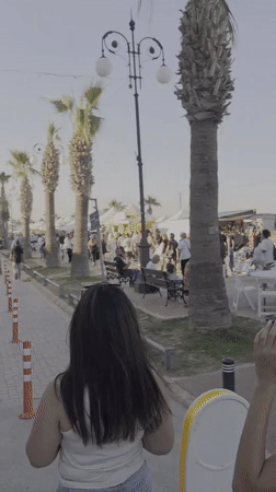 Live band draws crowds to busy Larnaca waterfront