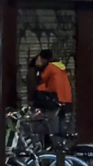Couple shares kiss on Paris street early Tuesday morning