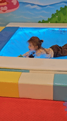 Children play at indoor center in Khimki, Russia