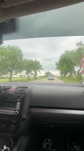 Dashboard camera captures morning car journey in Lovech, Bulgaria