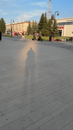 Street performers and breakdancers entertain crowds in Izhevsk plaza