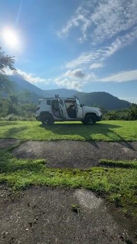 Car camping in a Jeep Renegade somewhere in rural Georgia