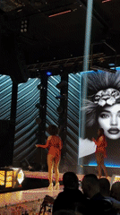 Nightclub dancers perform as patrons socialize and film themselves
