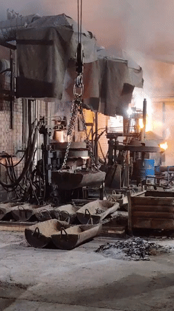 Metal foundry operations observed in Noviy, Russia