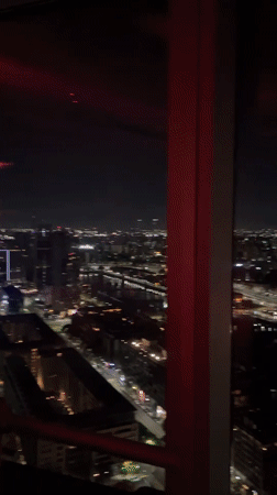 Night cityscape captured from high vantage point in Buenos Aires