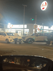 Two-car incident outside Puebla pharmacy early Friday morning
