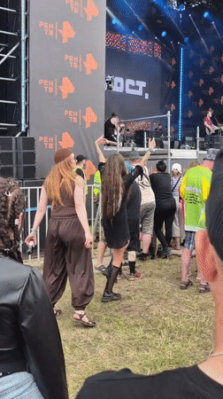 Outdoor music festival draws a crowd in Lagunovo, Russia