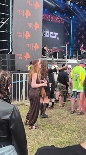 Outdoor music festival draws a crowd in Lagunovo, Russia