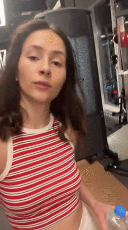 Woman films workout video at UAE gym facility