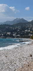 Coastal scene captured at Bar, Montenegro beach