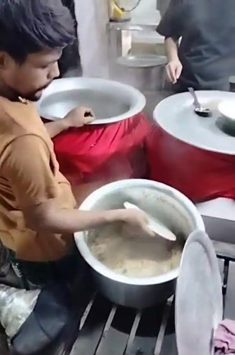 Inside and outside a Dhaka biryani restaurant during prep