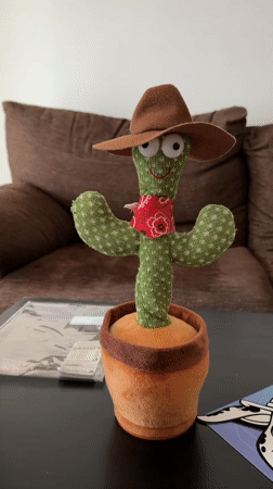 LED cactus toy with cowboy hat spotted in Valencia
