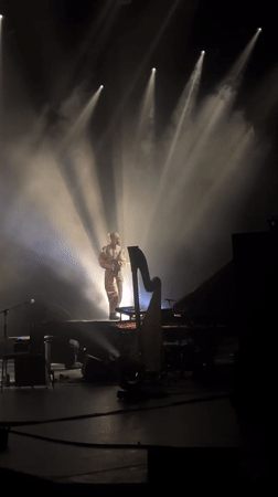 Live multi-instrument concert at a London brutalist venue