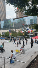 Vancouver Art Gallery plaza buzzes during Jim Lambie exhibition