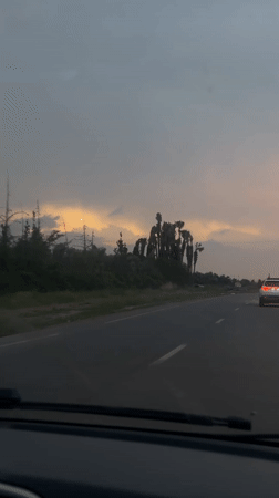 Vehicle journey documented through rural Morocco during sunset hours