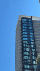 Worker rappels down Coquitlam high-rise during evening maintenance