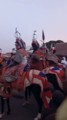 Traditional ceremonial procession draws crowds in Arawa, Nigeria
