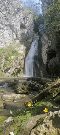 Waterfall and river scenes documented in New Athos, Abkhazia