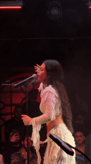 Female vocalist performs live set at Yerevan music venue