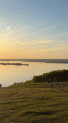 Sunset river panorama captured in Innopolis, Russia