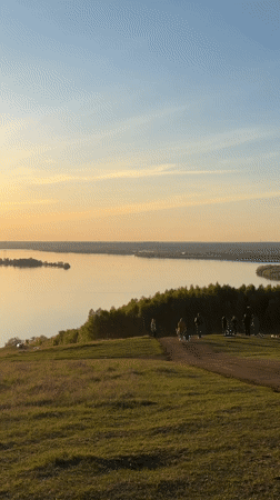 Sunset river panorama captured in Innopolis, Russia