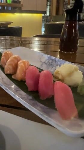 Late-night sushi dinner documented in Tlaxcalancingo, Mexico