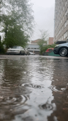 Morning rain creates puddles, wet streets in Krasnoyarsk