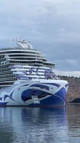 Norwegian Viva cruise ship draws crowds in Bar, Montenegro