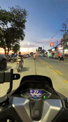 Pattaya coastal scenes captured during motorcycle ride and sunset viewing