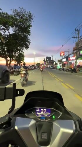 Pattaya coastal scenes captured during motorcycle ride and sunset viewing