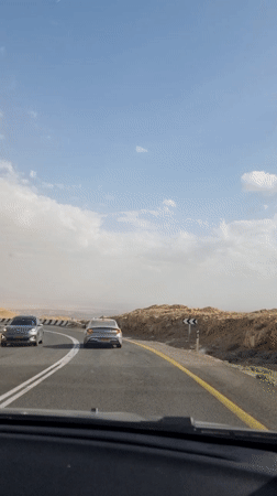 Desert highway traffic captured on video near Dimona