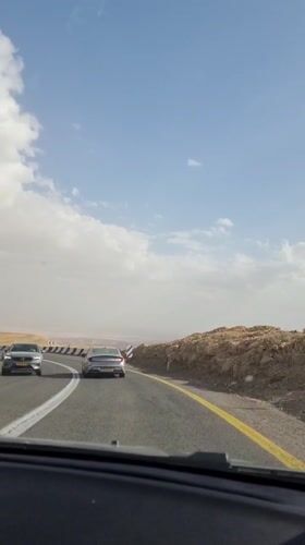 Desert highway traffic captured on video near Dimona