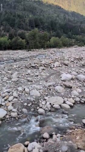 Morning scenes captured in Vashisht: streets, river, snow-capped mountains
