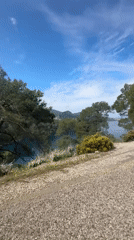 Motorcyclist captures scenic waterfront view in Fethiye, Turkey