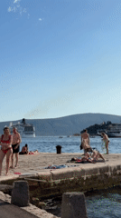 Cruise ship passes through the Bay of Kotor at Lepetane