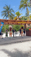 Steel drum band and dancers perform at Playa del Carmen resort