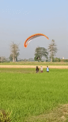 Paramotor flight over rural Geneng fields