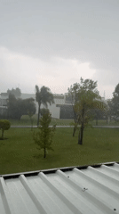 Heavy storm batters San Bernardino Tlaxcalancingo in multiple views