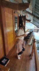 Neck traction exercises documented at Vietnam mountain homestay