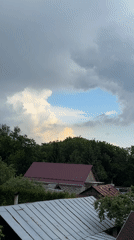 Dramatic clouds observed over Nizhny Novgorod residential area
