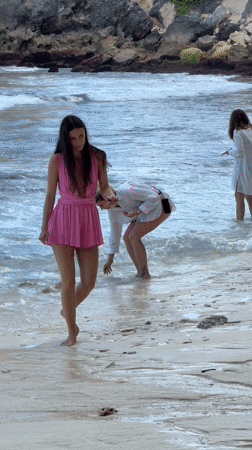 Women explore beaches and coastal cliffs in Indonesia morning