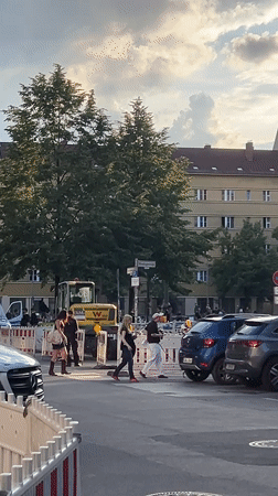 Classical theater building documented in Berlin during golden hour
