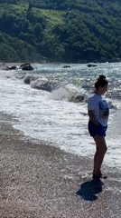 Morning beach time in Prijevor with waves and pebbles